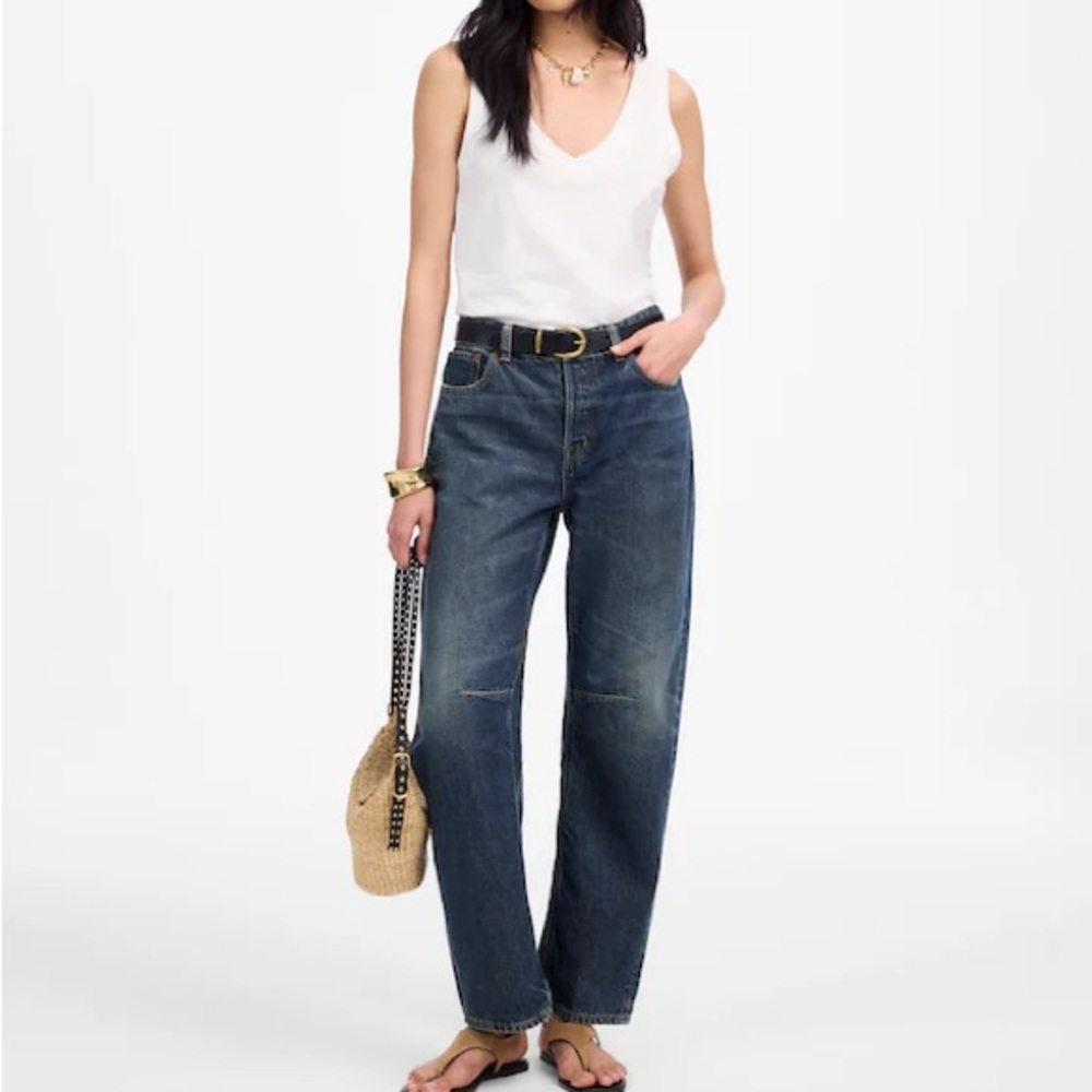 MADEWELL DARTED BARREL-LEG JEANS 27